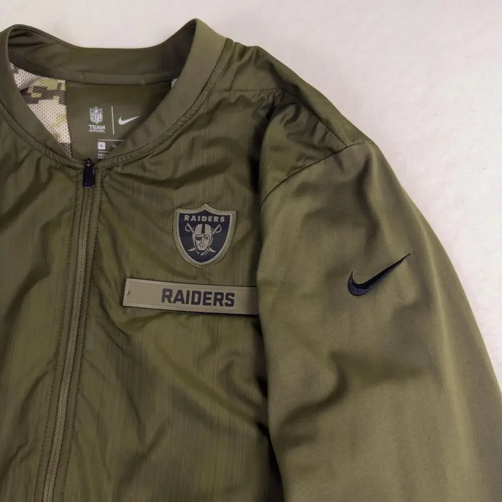 NIKE Raiders Salute To Service Jacket NFL Football Camo Green Las Vegas Mens XL